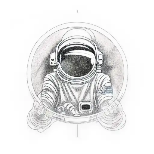 Astronaut On A Motorcycle In Space