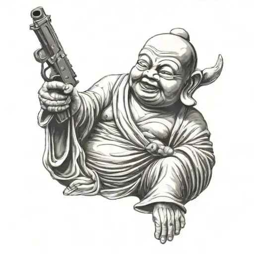 Gangster Buddha With Gun
