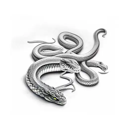 Lucifer Fighting With A Snake