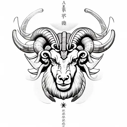 Aries Ram With Zodiac Symbols