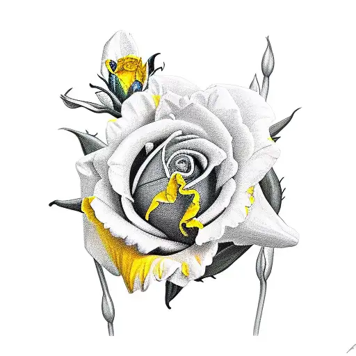 Daffodil Marigold Rose Bouquet With Agathina Emperor Butterfly