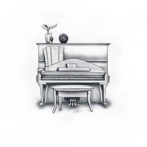 Old Piano With Forrest Background