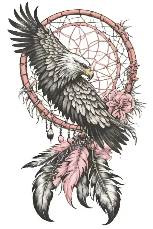 Eagle Feather Pink Dreamcatcher