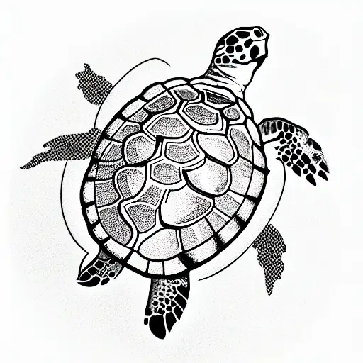 Sea Turtle With A Bottle