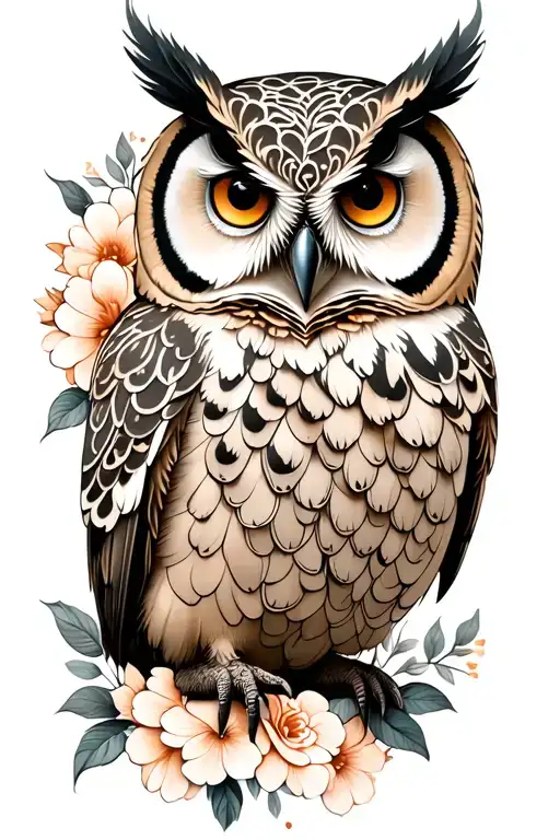 Floral Lace With Owl