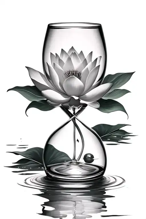 Lotus Flower Hour Glass Entangled Thoughts