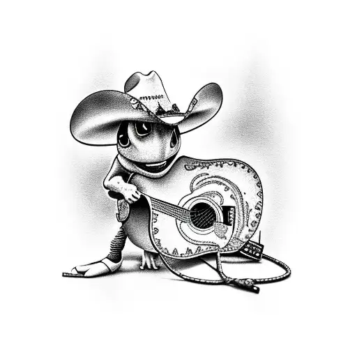 Stitch With Guitar And Cowboy Hat