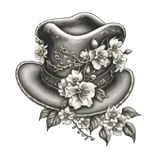 Cowboy Hat With Apple Blossom Flowers