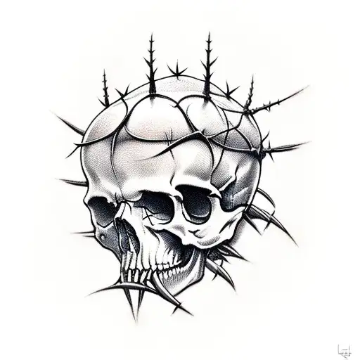 Skull Whith Crown Of Thorns