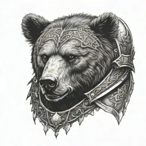 Bear Warrior With House Stark Armor