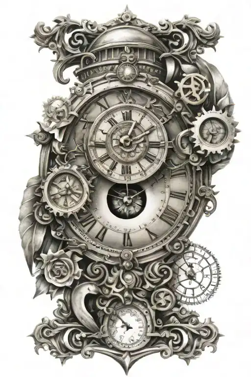 Eye And Clock Surrounded