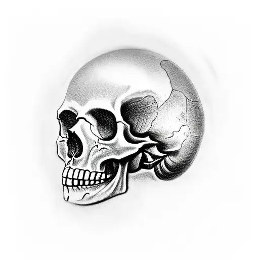 Skull With Mushrooms Growing Out