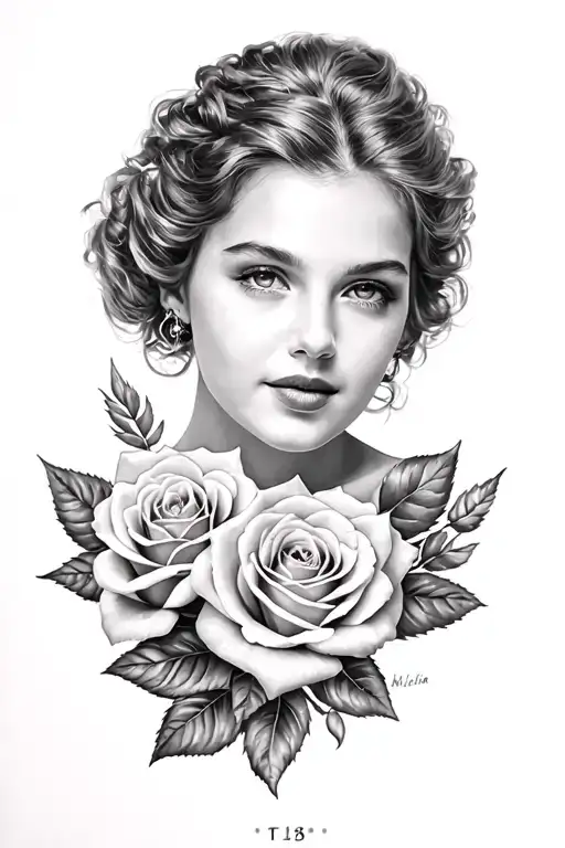 Roses And Portrait Millie