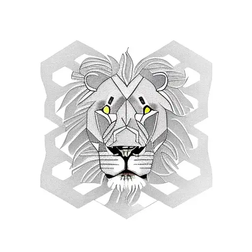 Lion Inside The Honeycomb