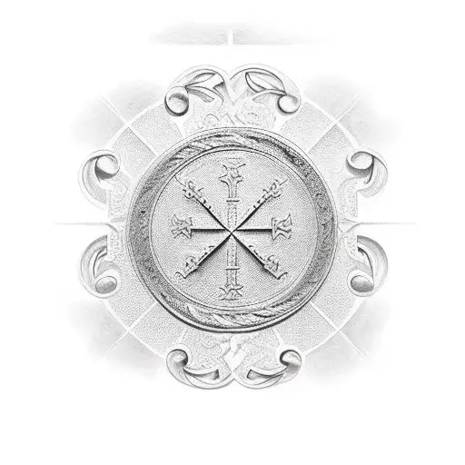 Christian Cross With Scroll