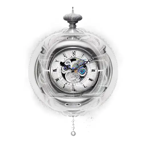 Clock With Hourglass