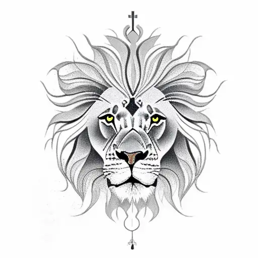 A Lion In A Honecomb Pattern