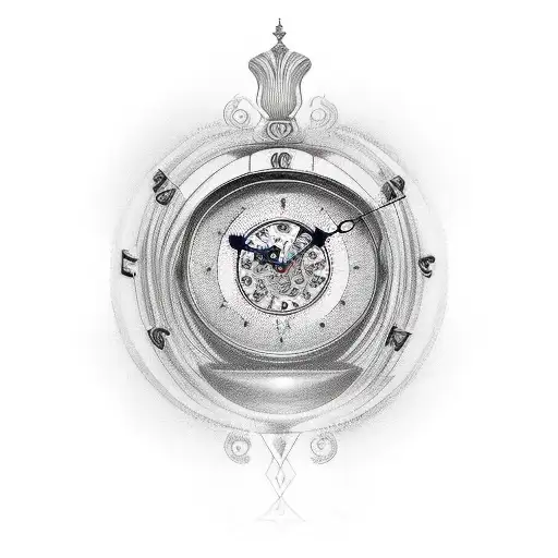 Clock With Hourglass