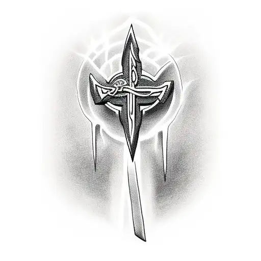 Lightning And Cross Of Jesus