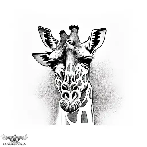 A Giraffe And An Acacia Tree