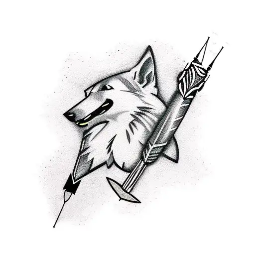 Arrow With Dog Paw Instead Of Feathers