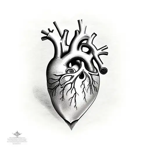 Human Heart With Scar In The Middle