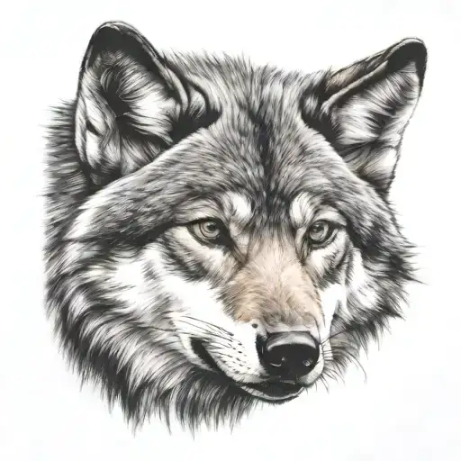 Cross With Wolf Face