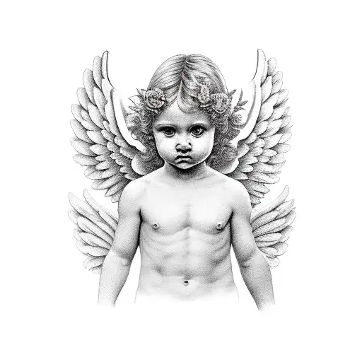 Full Body Cherub Angel Annoyed