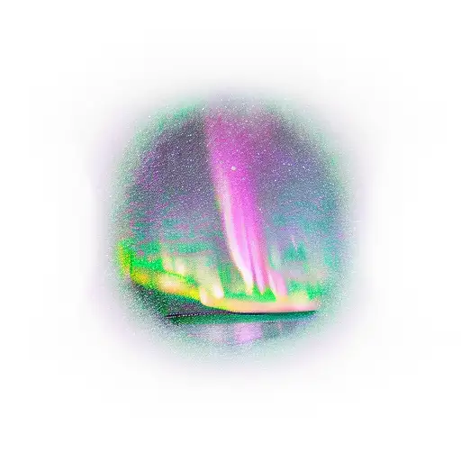 A Mesmerizing Aurora Borealis Landscape With A Silhouette Of A Mother And Child