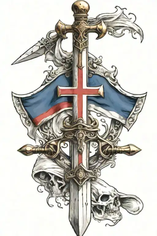 Templar Sword And French Flag