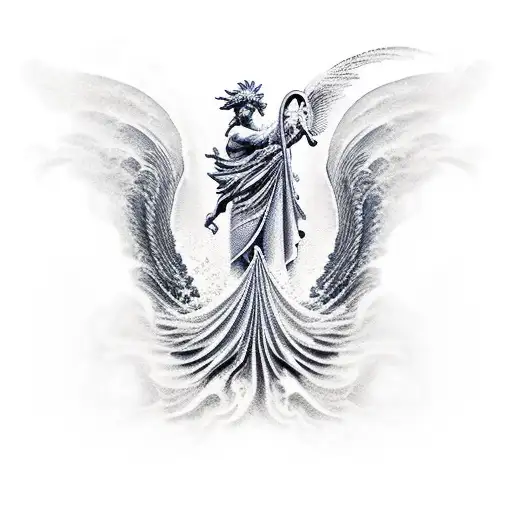 Ocean Wave Phoenix Ancient Greek Statue