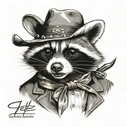Doc Holiday Racoon Dressed As Cowboy