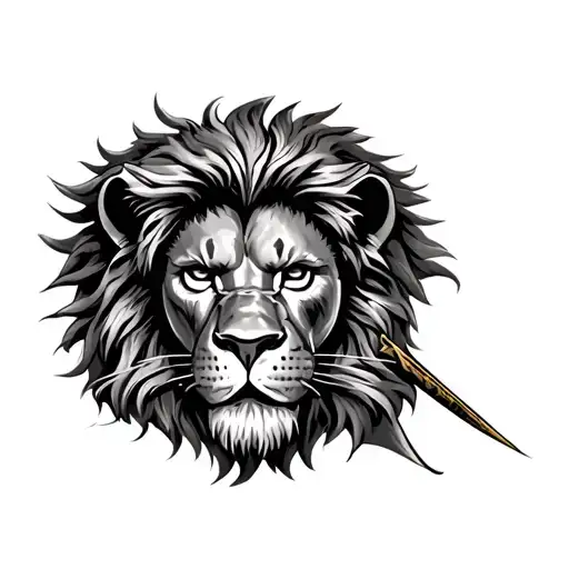 Spartan Lion On The Front