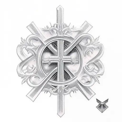 Grandma And Christian Cross