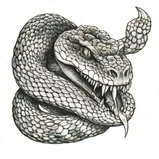 Snake Biting Hand Reaching