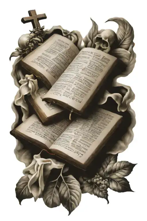 Bible Scripture With Pictures Merged Together