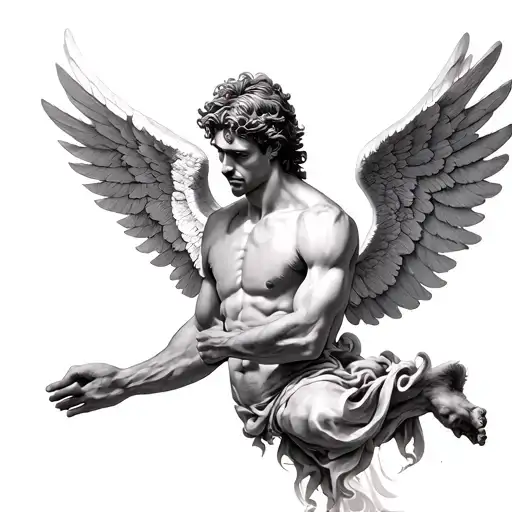 Falling Angel Male Outline