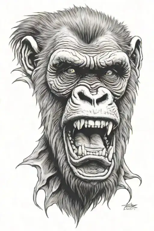 Angry Gorilla Face