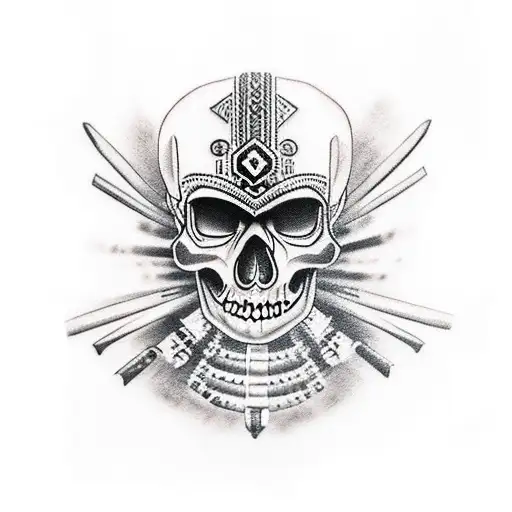Aztec Warrior Skull