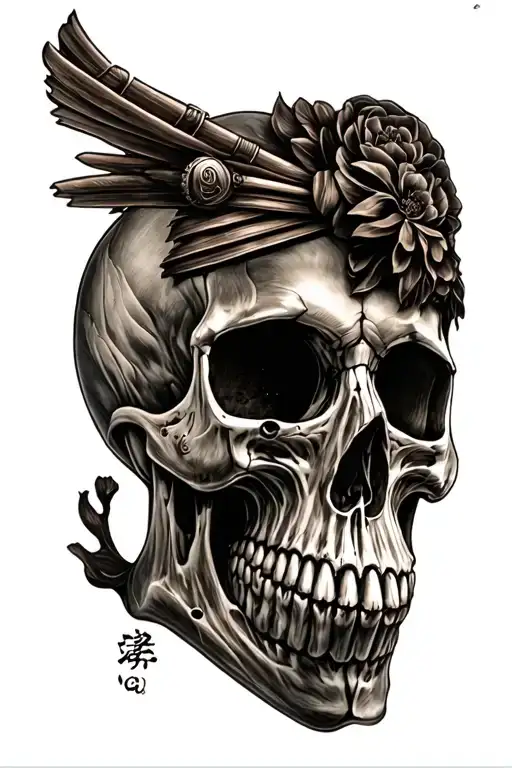 Japanese American Biker Skull Made