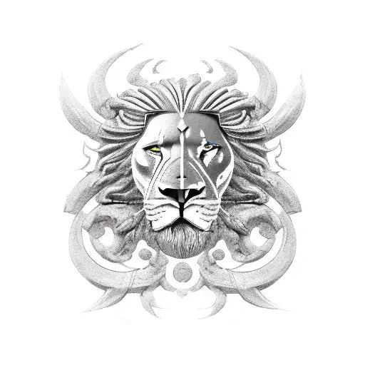 Spartan Warrior And Lion Abstract