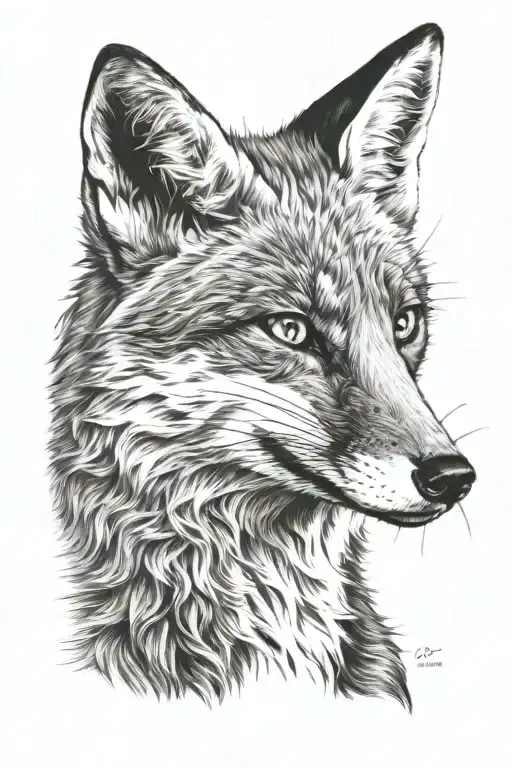 Fox With An Open Mouth And Squinted Eye