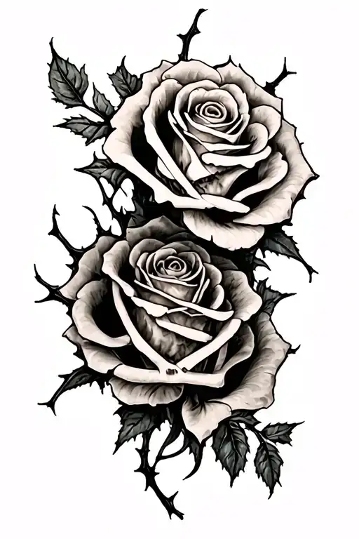 Skeleton Roses Thorns Wrapping