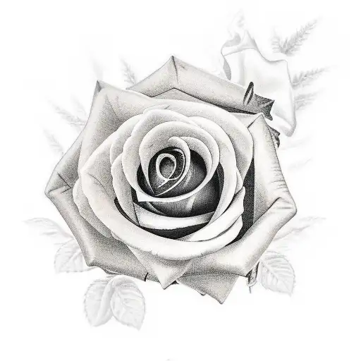 Christian Cross With Rose