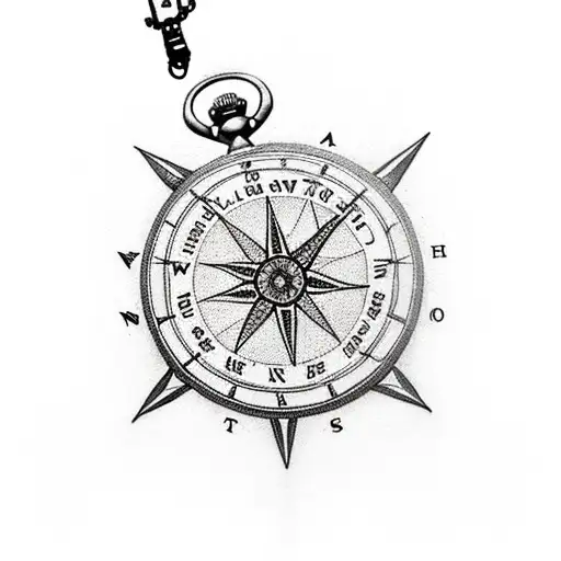 Pocket Watch And Compass With Forest Sleave