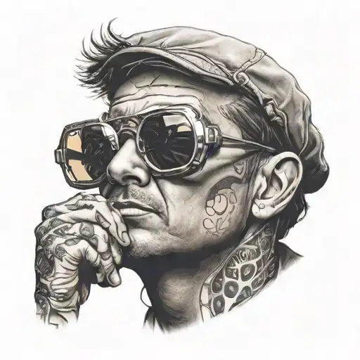 Men With Black Eye And Sun Glasses