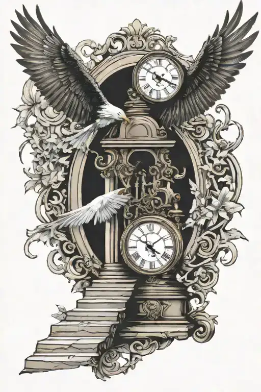Eagle Stairs And Clock Forearm