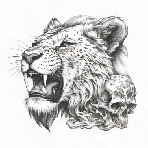 Lion With Skull In Mouth