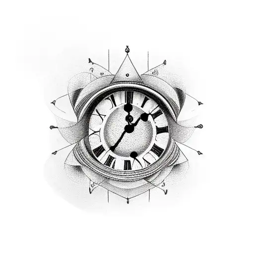 Clock In Hourglass