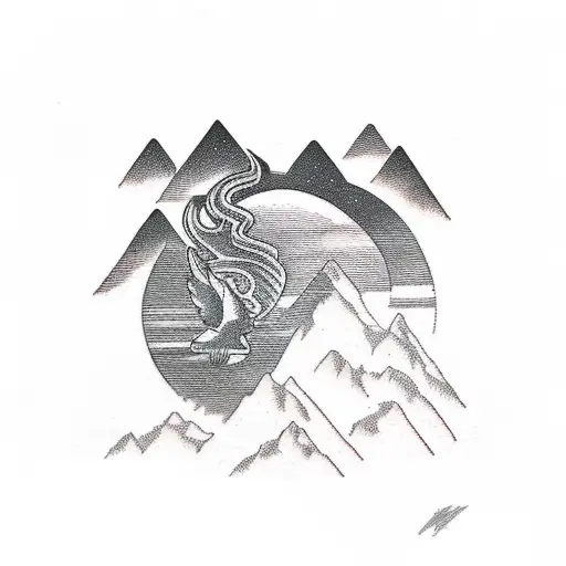 Mountain Sunset Airplane